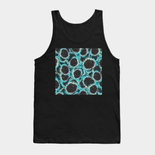 Bloomy Blues - Turquoise Sunflowers - Digitally Illustrated Abstract Flower Pattern for Home Decor, Clothing Fabric, Curtains, Bedding, Pillows, Upholstery, Phone Cases and Stationary Tank Top